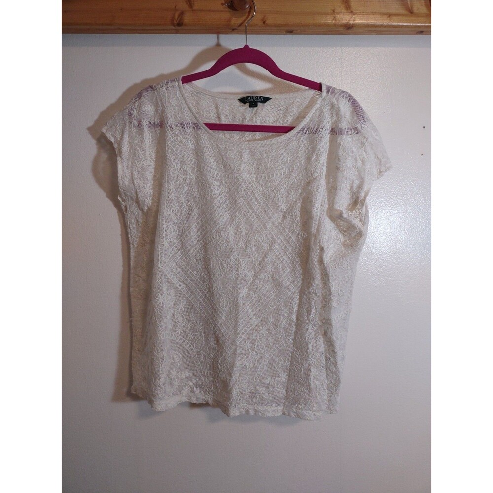 Lauren Ralph Lauren M White Lacey Shirt and Camisole Designer